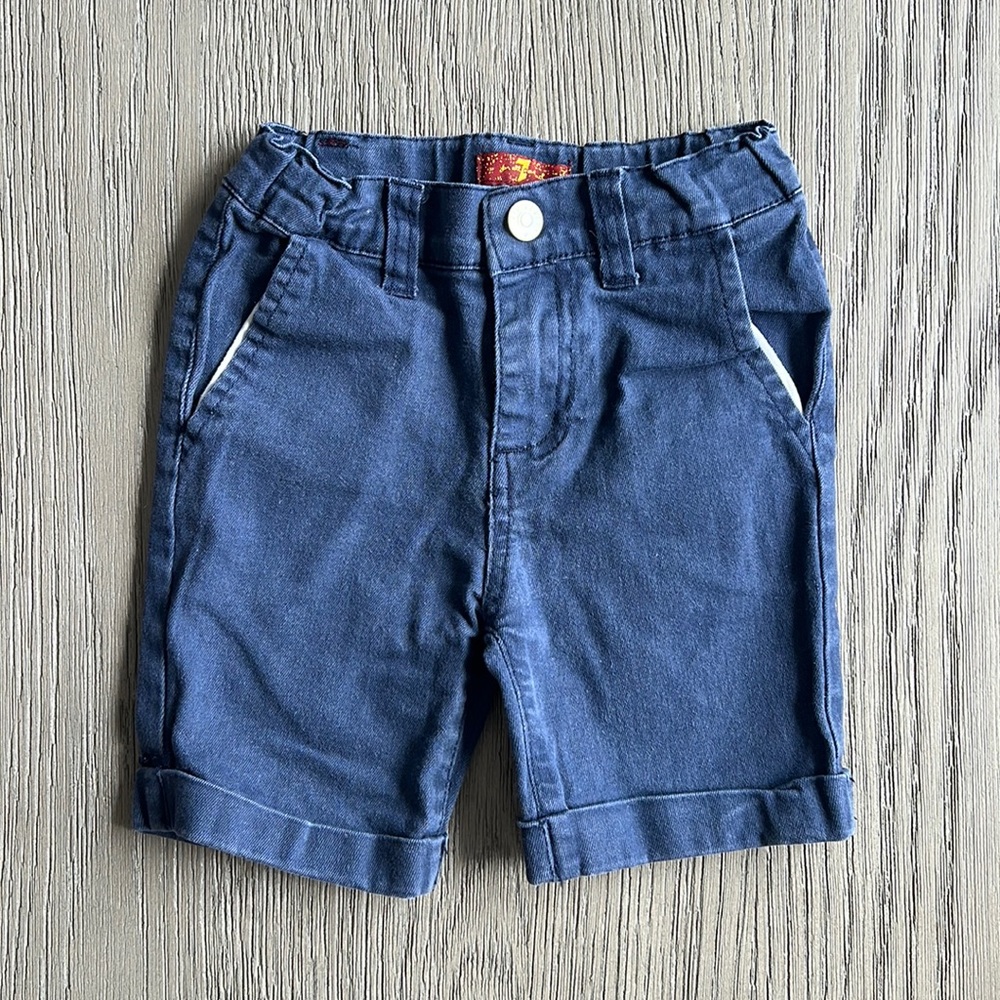 7 FOR ALL MANKIND KIDS NAVY KHAKI SHORTS